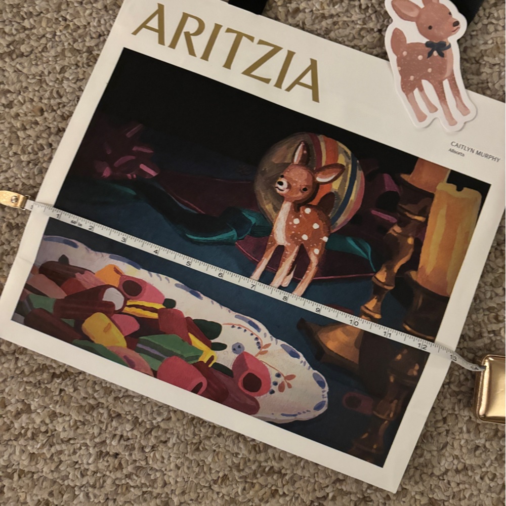 Aritzia Holiday Shopping Bags With Gift Tags Set of 2 Caitlyn Murphy Art - Picture 4 of 4